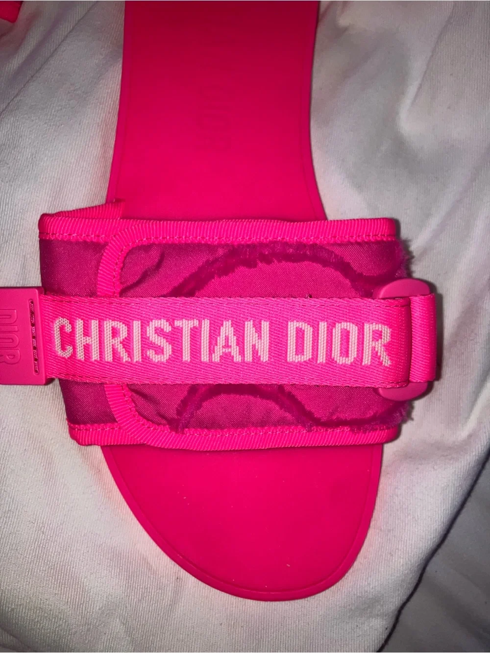 Dior Hot Pink Christian Dior Logo Slide Slides - Picture 3 of 5